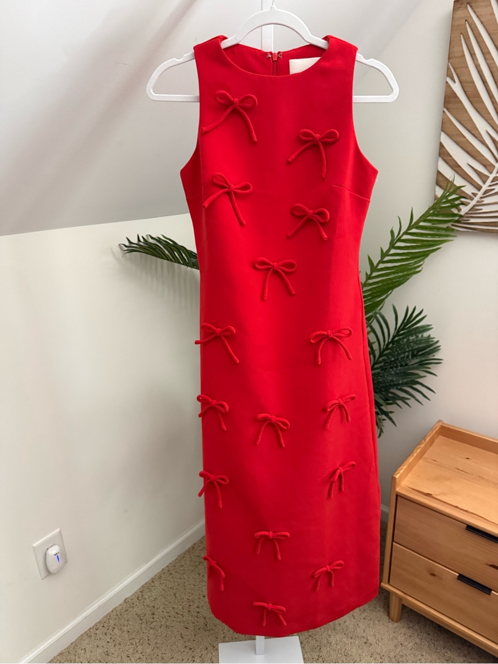 English laundry red Bow Embellished Sleeveless A-Line Dress XS